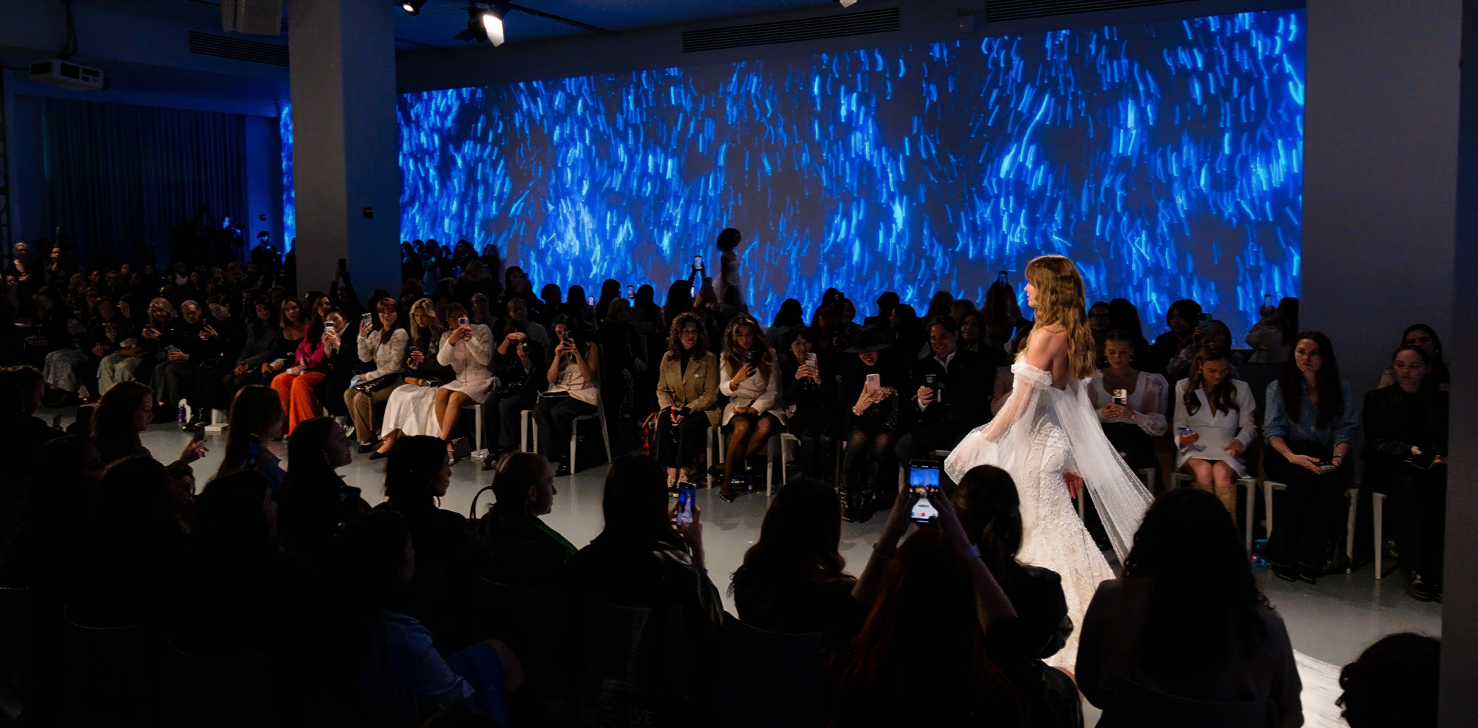 Runway projection detail during show sequence