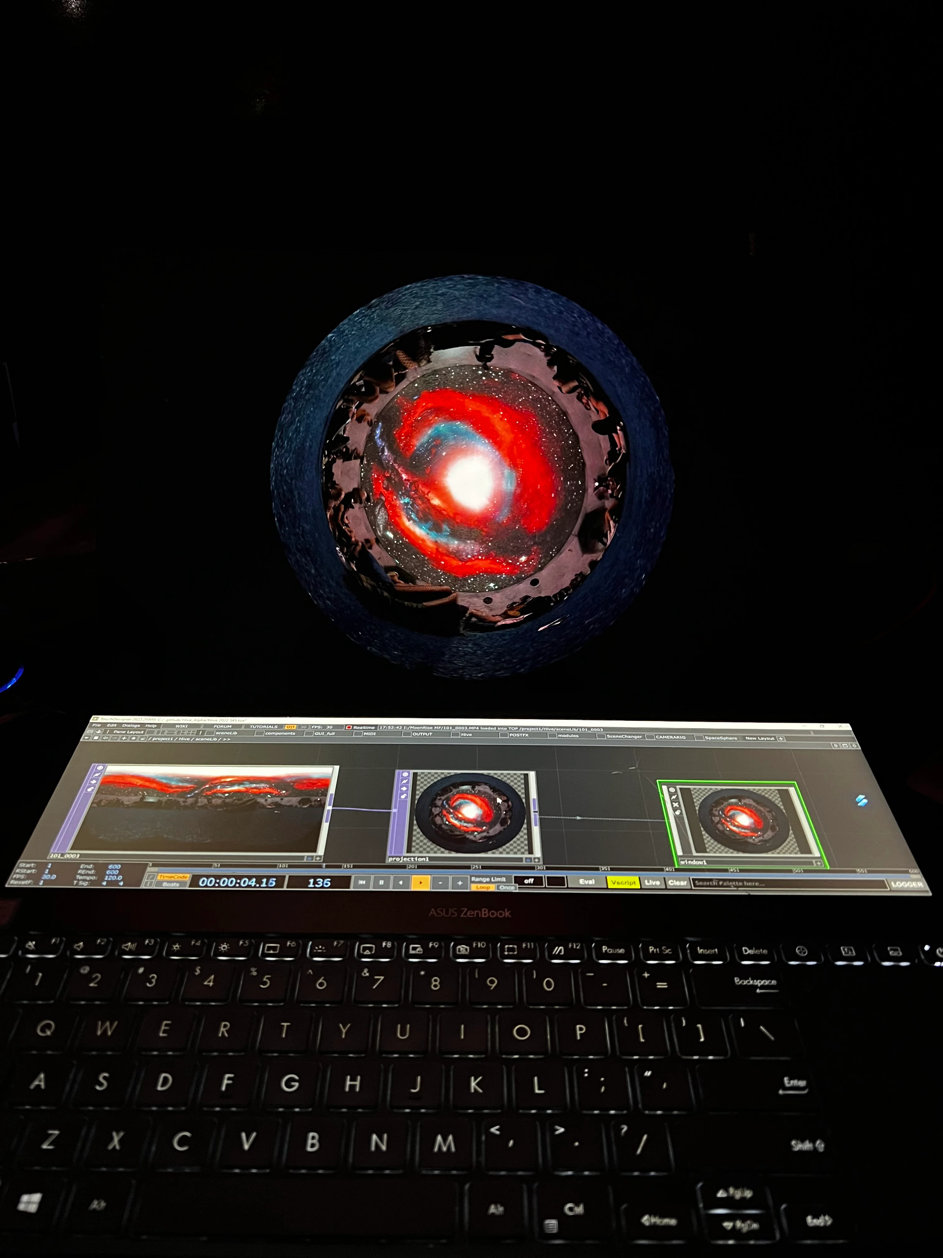 Festival attendees inside the dome installation
